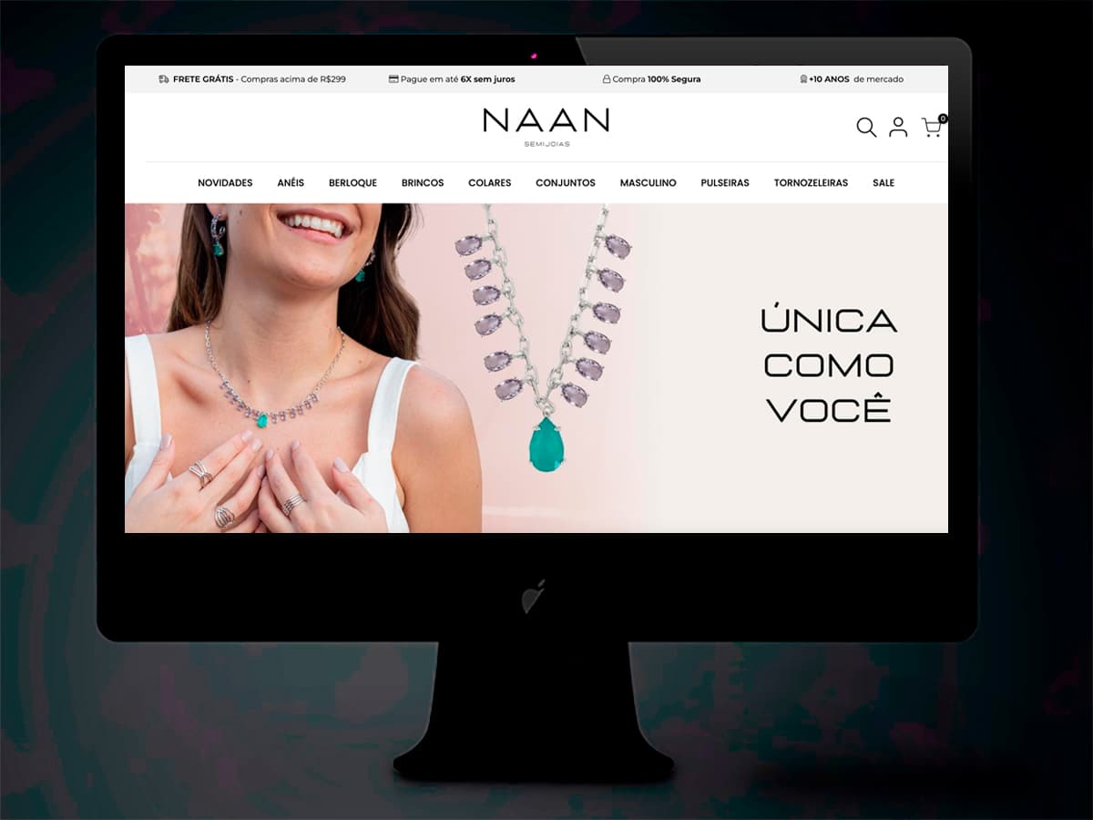 Criação de loja virtual em Londrina: E-commerce criado com Magento2, para a empresa NAAN semijoias